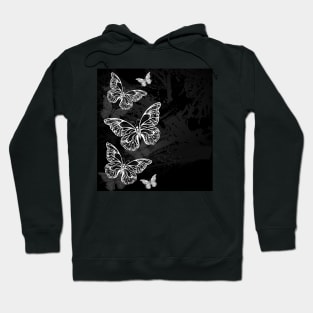 Border with Chalk Butterflies Hoodie